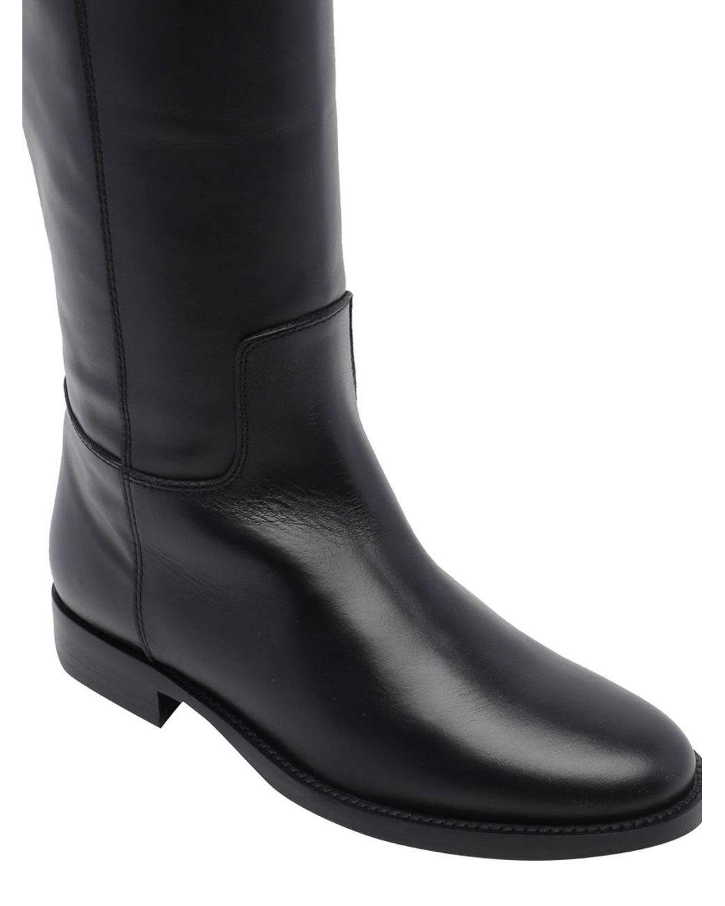 Via Roma 15 Black V Leather Boots