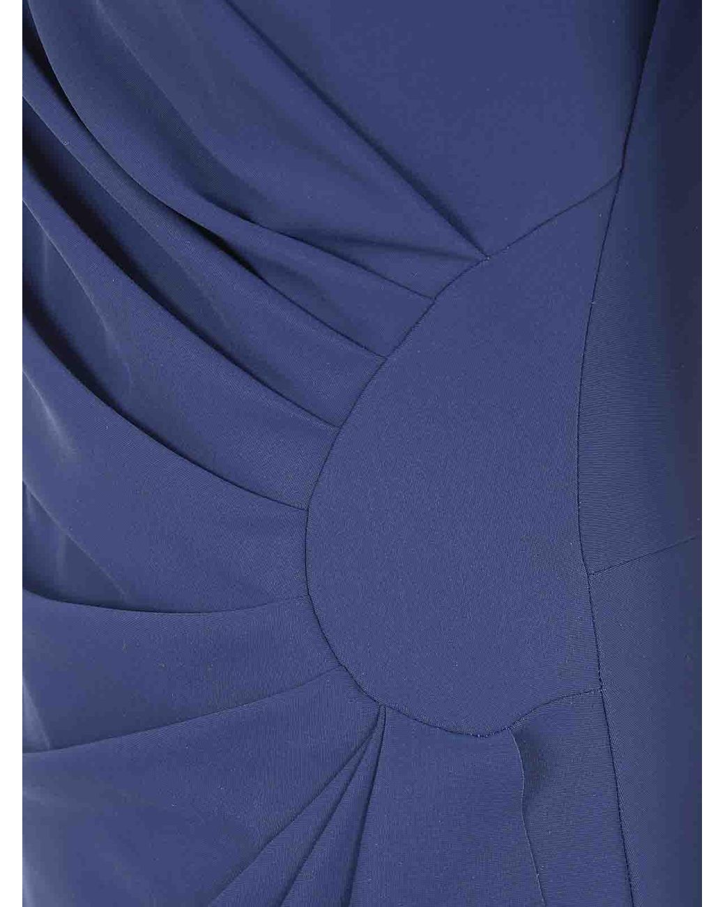 La Petite Robe Di Chiara Boni Blue Charisse Short Sleeves Jersey Dress