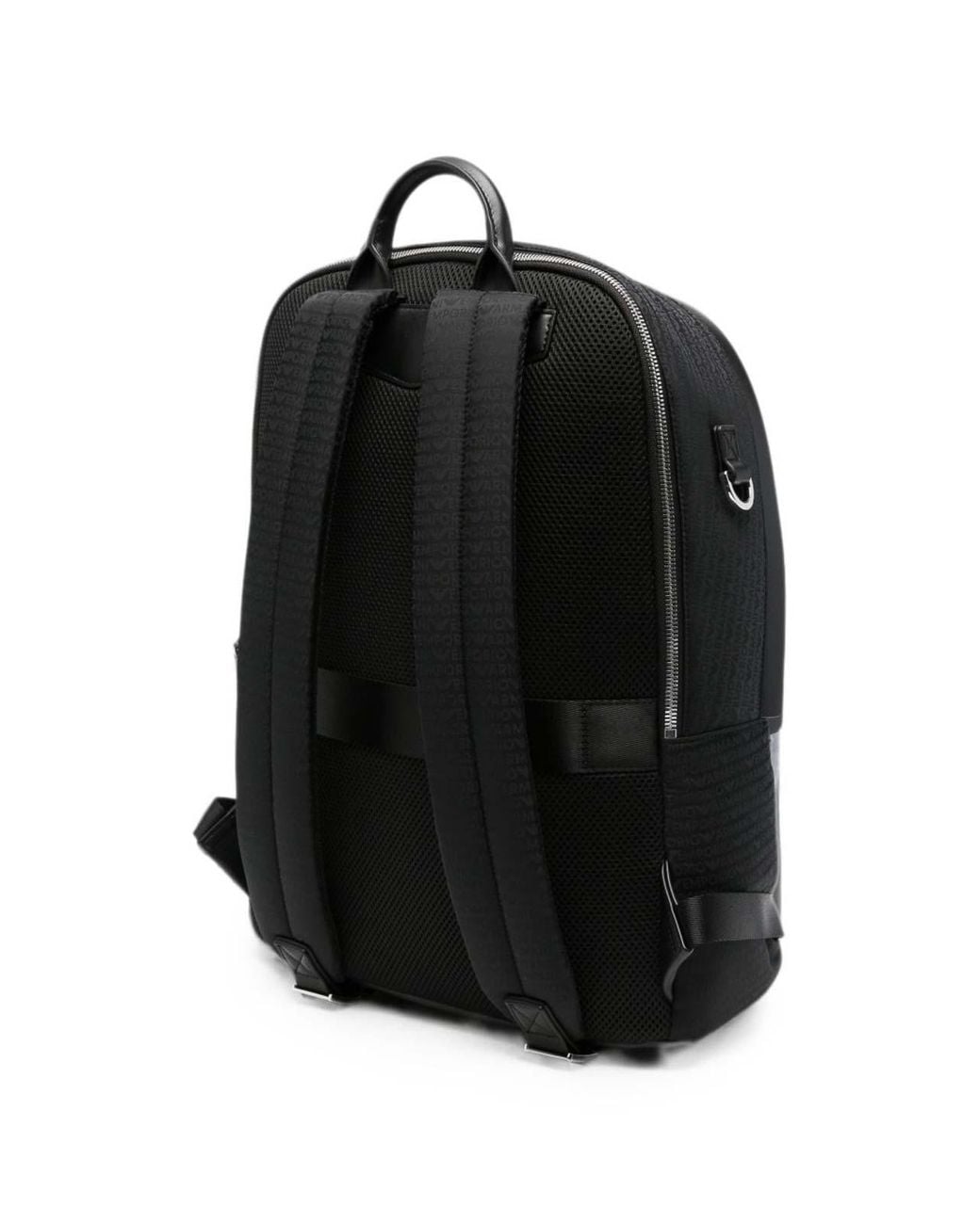 Emporio Armani Black Nylon Backpack for men