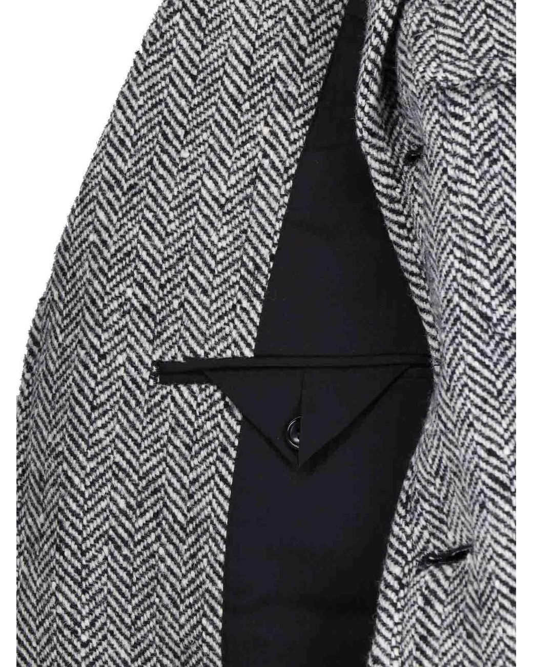 Junya Watanabe Gray Single-Breasted Wool Blazer for men