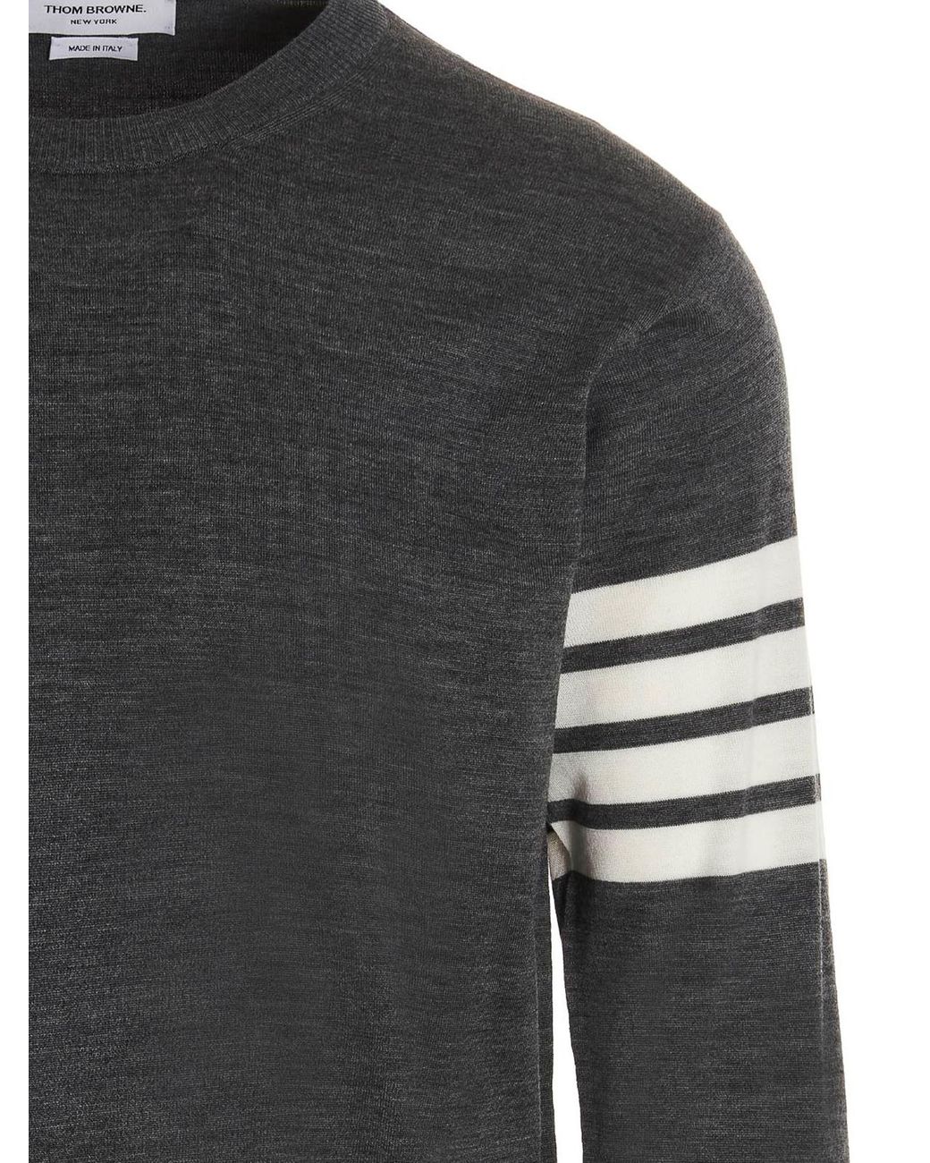 Thom Browne Black 4 Bar Sweater for men