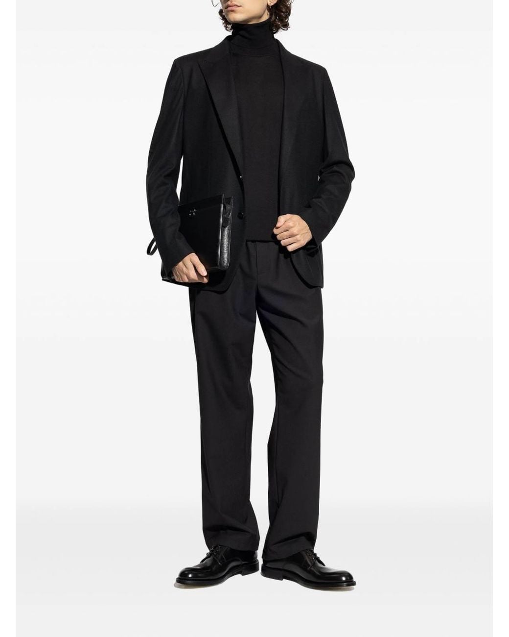 Dolce & Gabbana Blue Wool Turtleneck Sweater for men