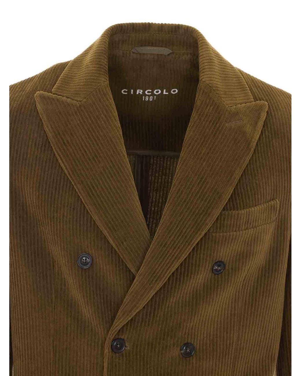 Circolo 1901 Green Velvet Double Breasted Jacket for men