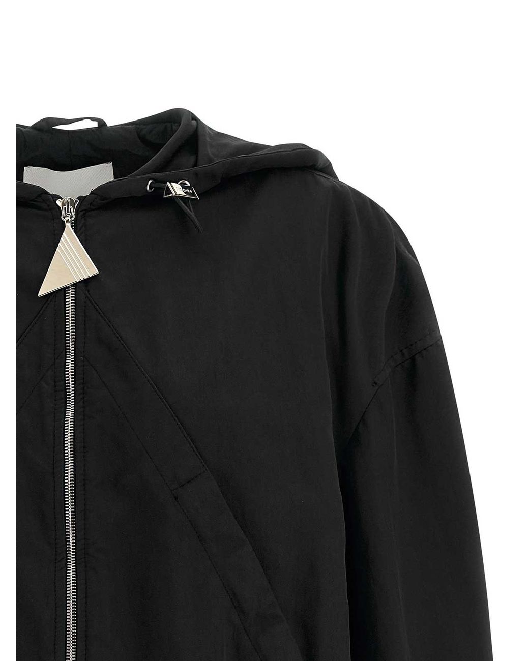 The Attico Black Hooded Bomber Jacket