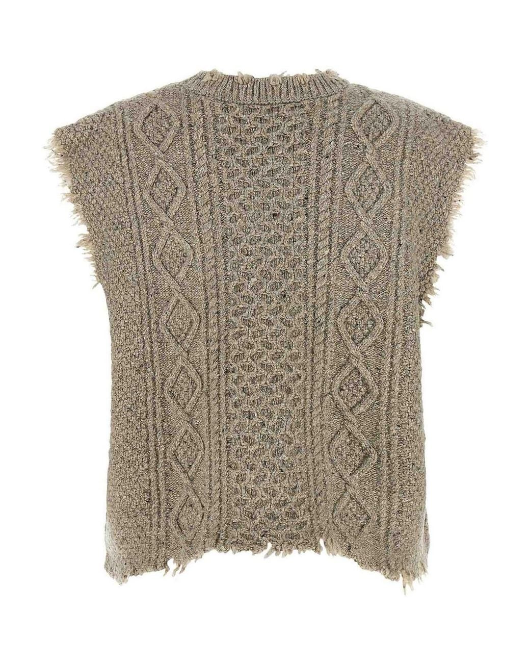 R13 Gray Boyfriend Cable' Vest