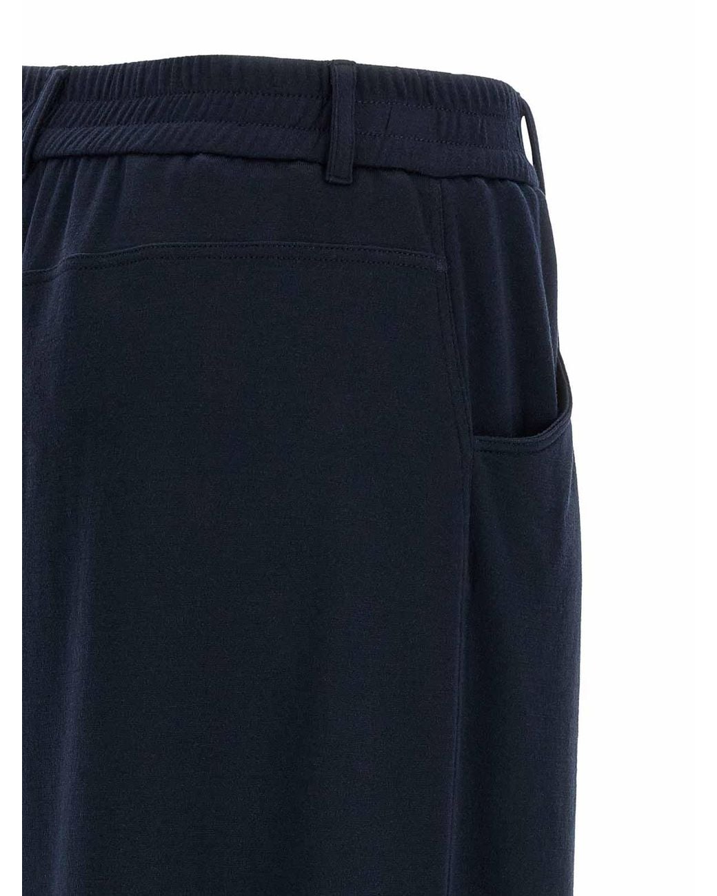 Brunello Cucinelli Blue Cotton Silk Trousers