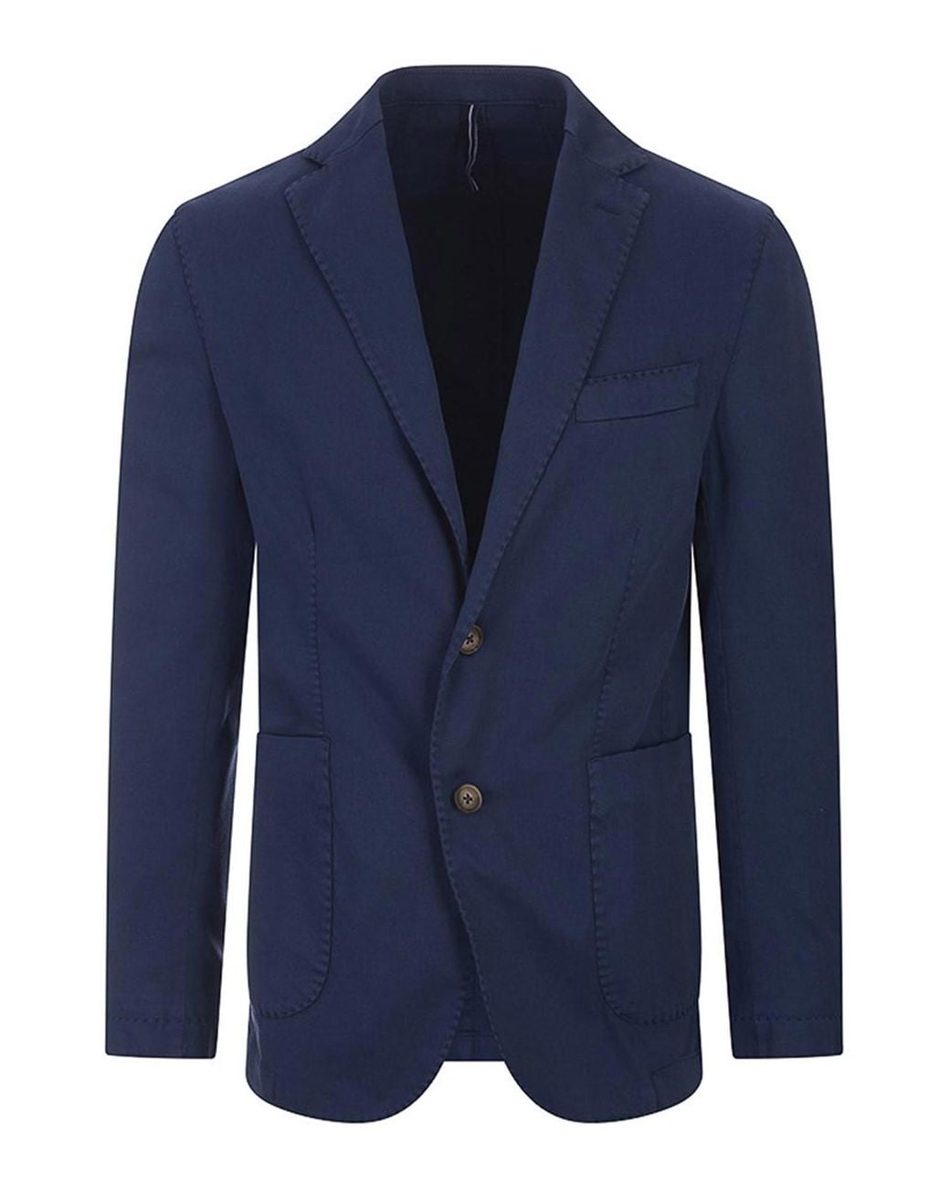 RUSSO CAPRI Blue Oxford Cotton Blazer for men