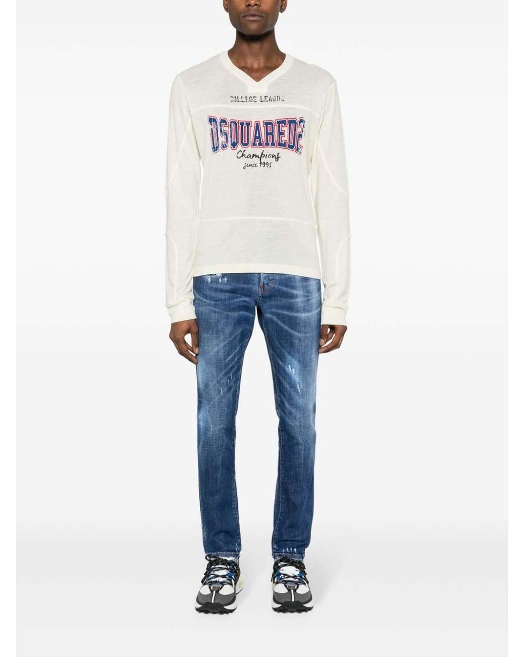 DSquared² Blue Mustache Effect Jeans for men