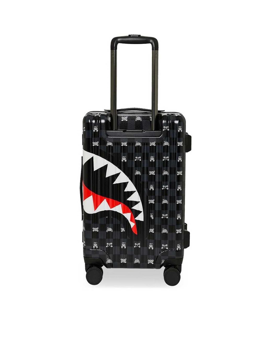Sprayground Black Peeking Character Check Carry-On Luggage for men