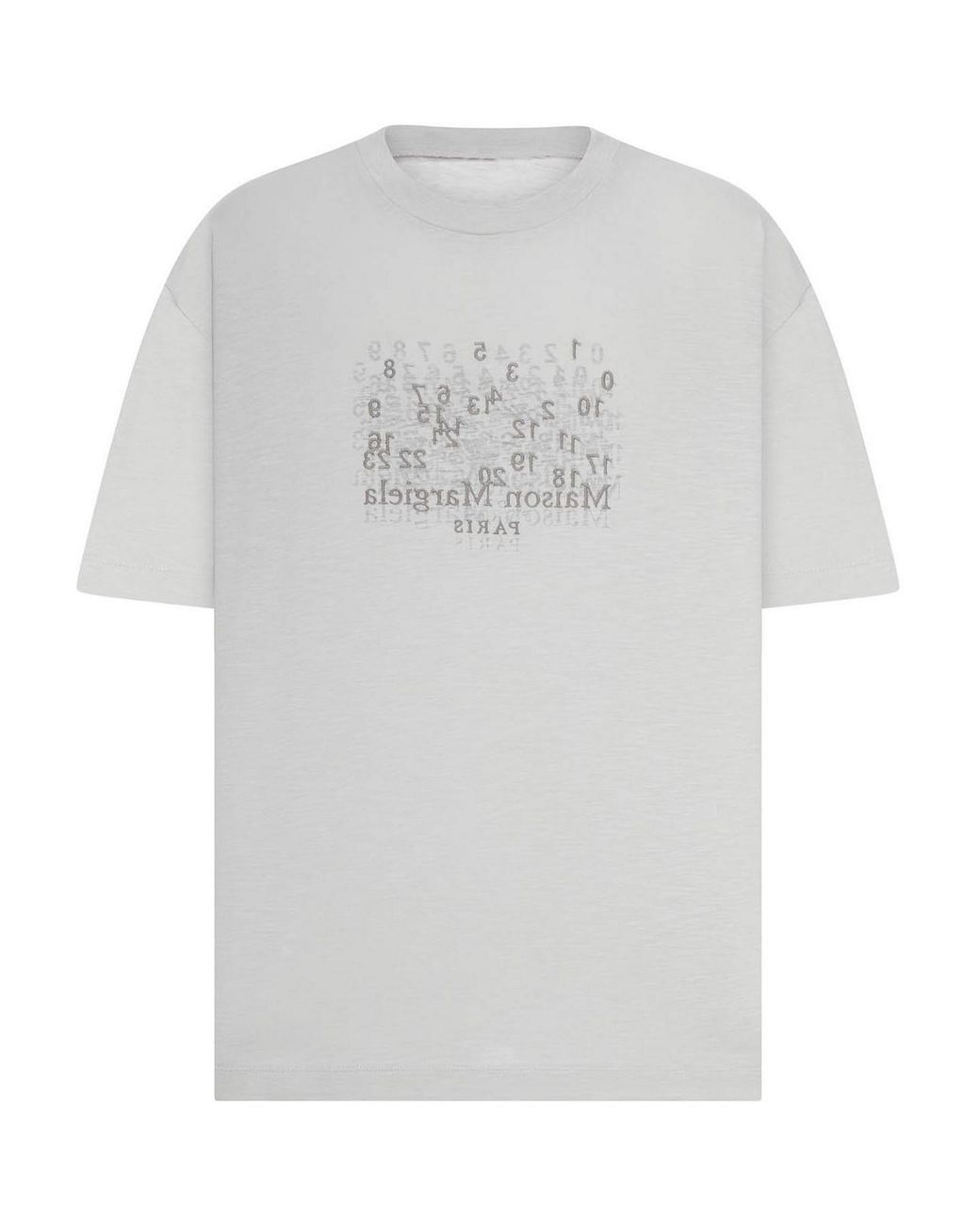 Maison Margiela White Cotton T-Shirt With Tone-On-Tone Lettering Print for men