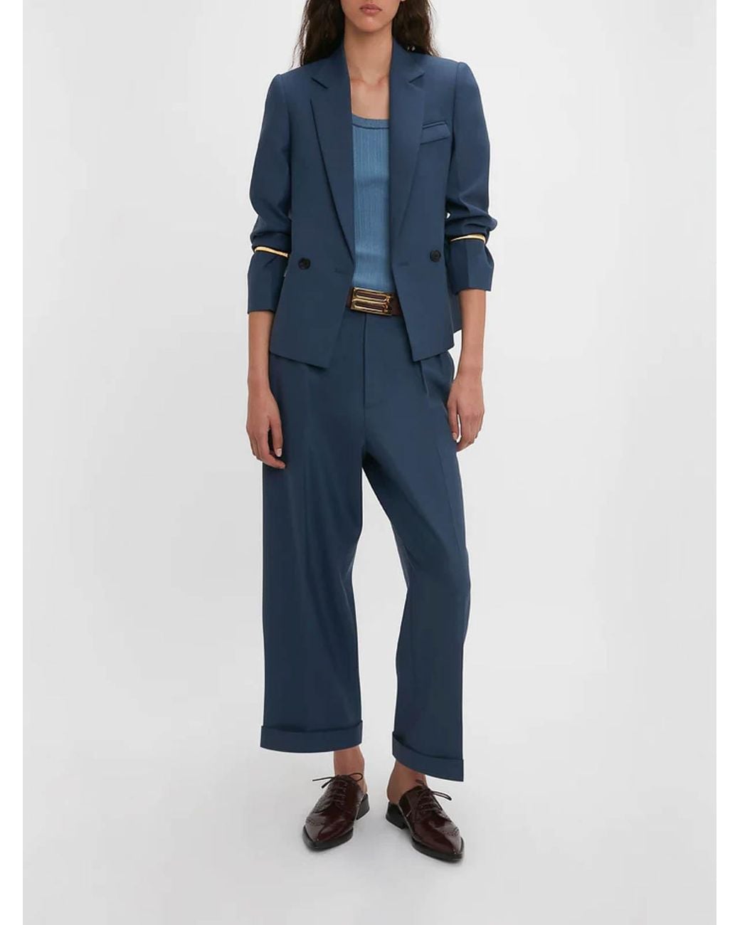 Victoria Beckham Blue Double Breasted Jacket