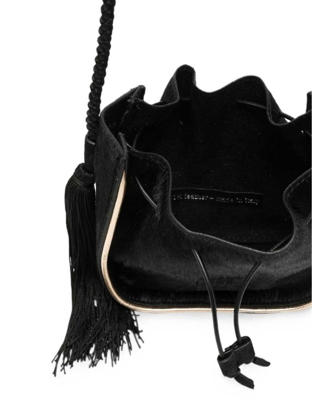 Forte_forte Black My Pepita Leather Bucket Bag