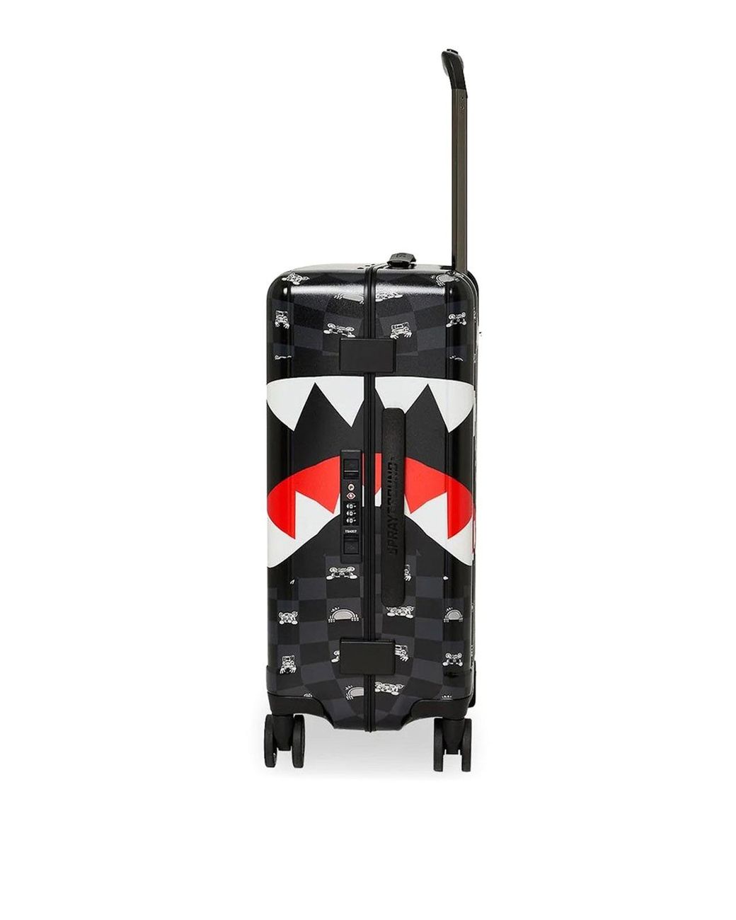 Sprayground Black Peeking Character Check Carry-On Luggage for men