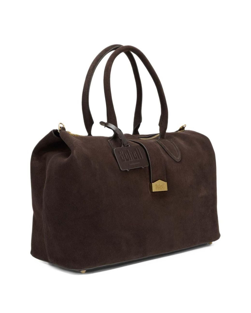 Schell Brown Large Dark Suede Leather Handbag