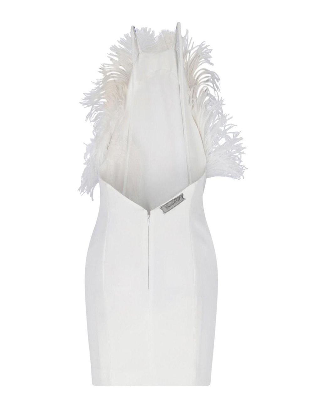 The Attico White Mini Feather Dress