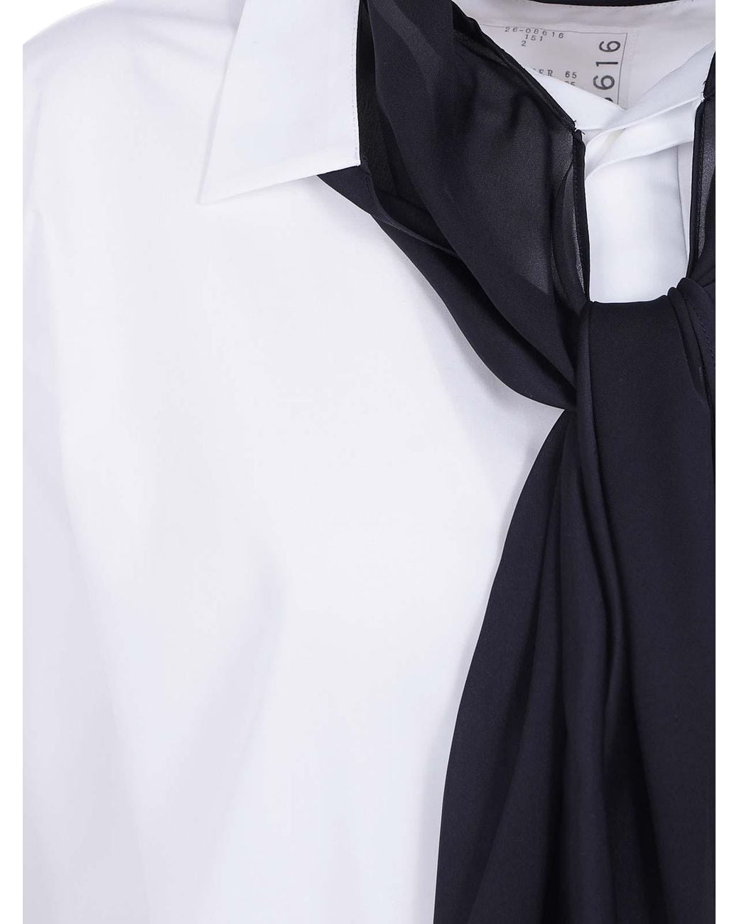Sacai Blue Poplin Shirt With Satin Tie