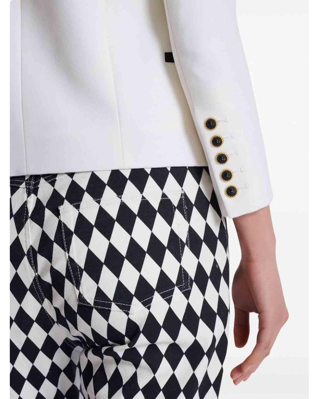 Balmain Black Cropped Jacket With Buttons