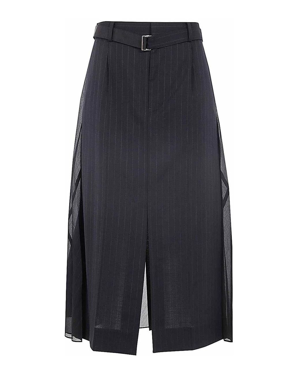 Sacai Blue Chalk Stripe Glencheck Skirt