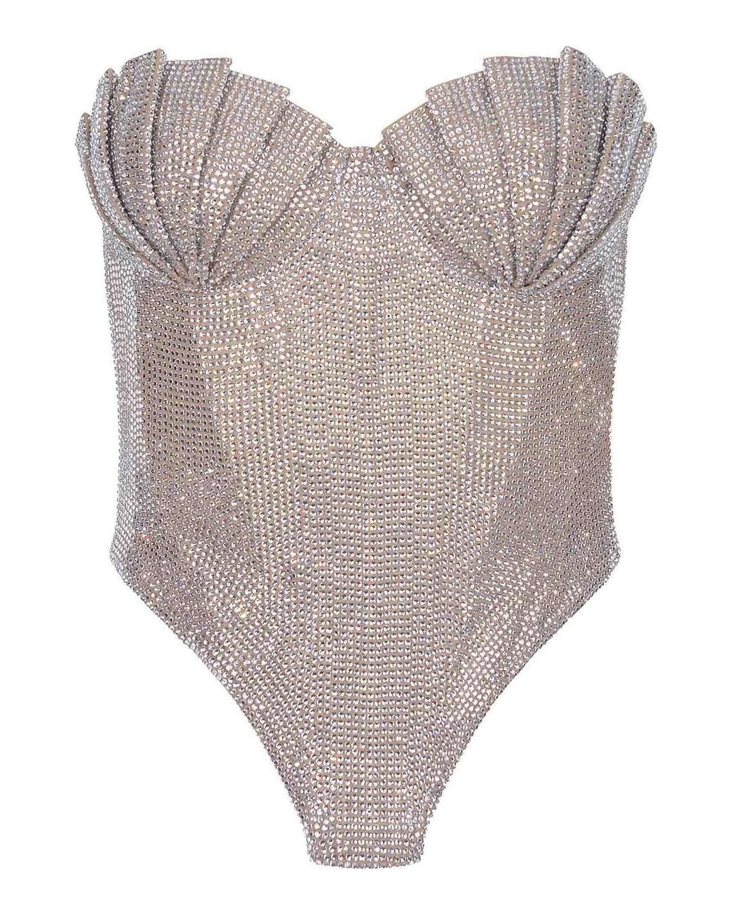 GIUSEPPE DI MORABITO Gray Bustier Made Of Polyester