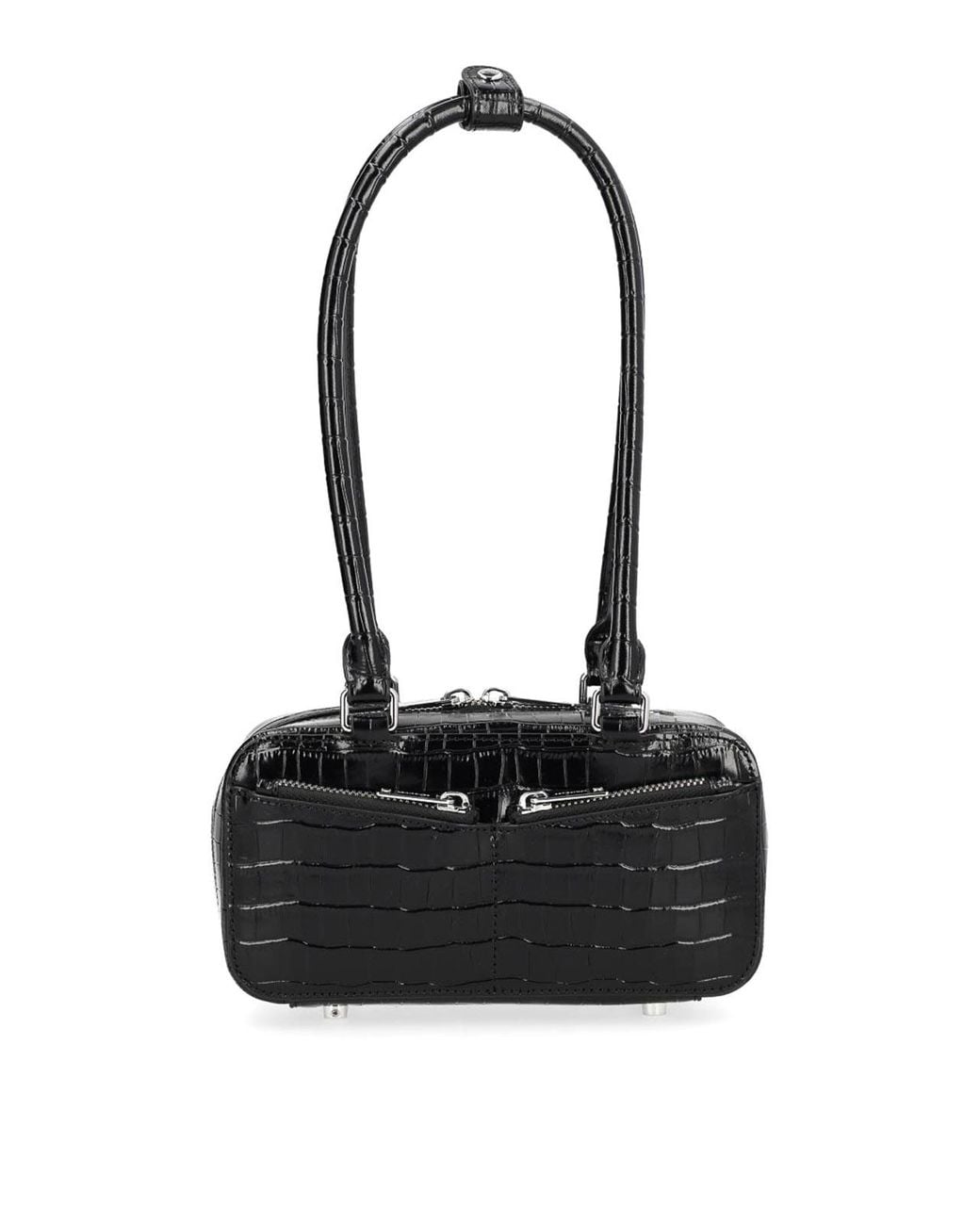 Self-Portrait Black Bag With Crocodile Effect