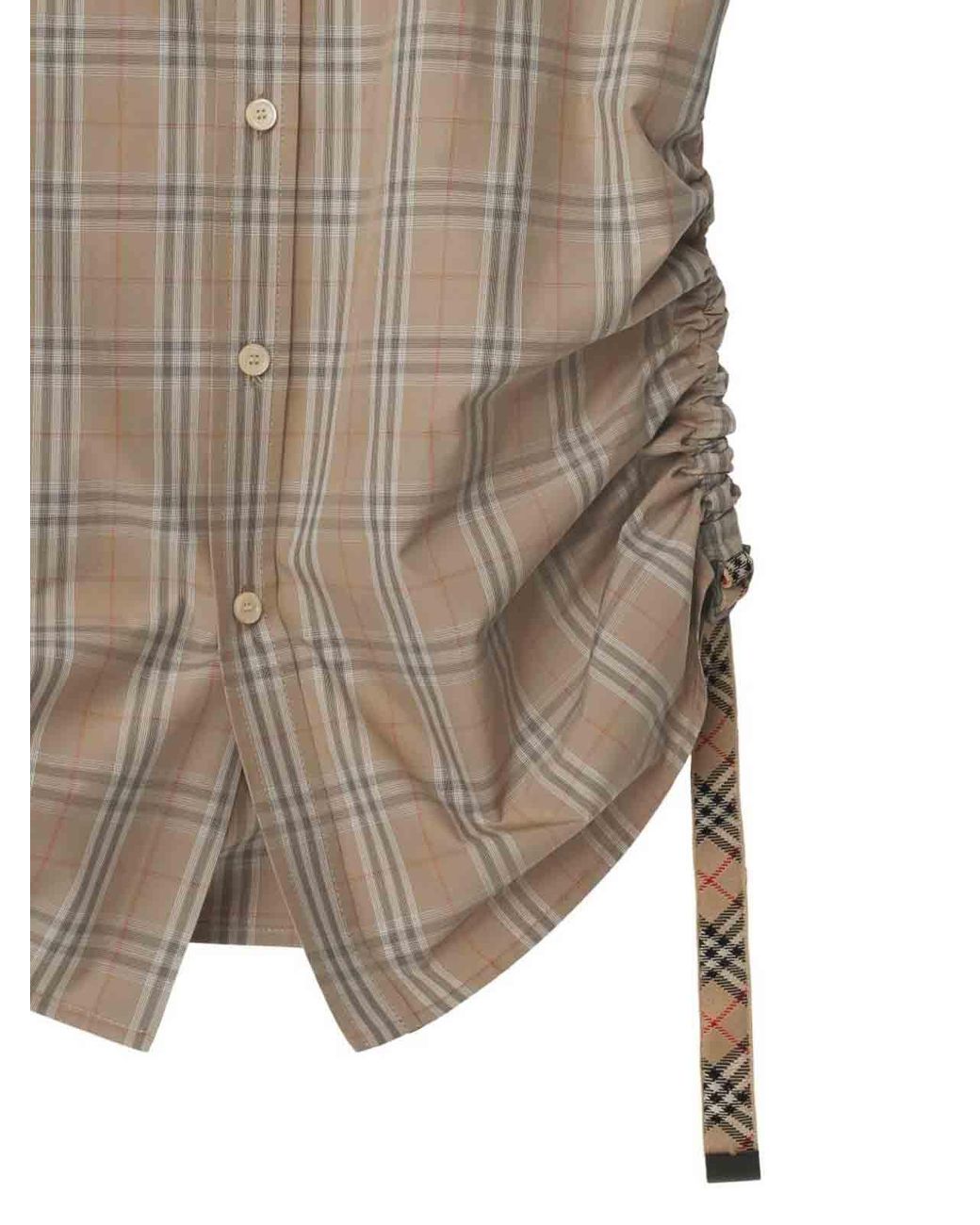Burberry Natural Checkered Cotton Shirt