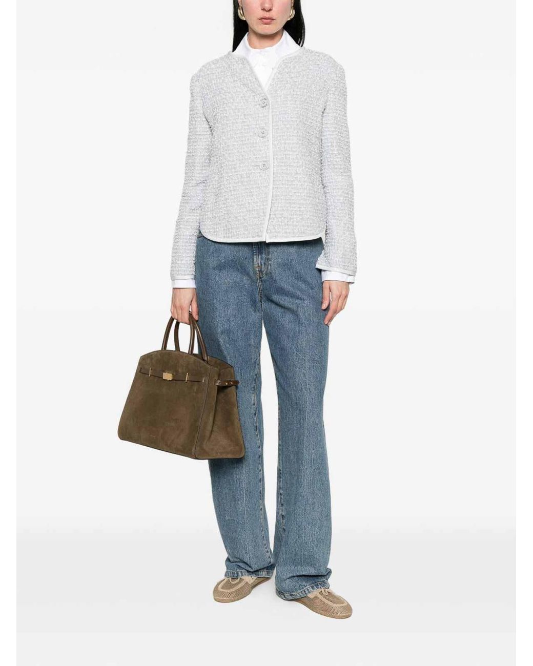 Emporio Armani White Wool Blend Jacket