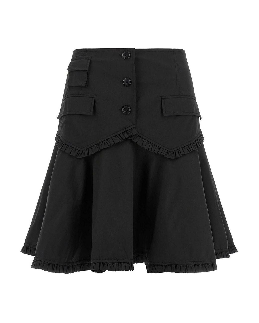 Ganni Black Stretch Cotton Skirt