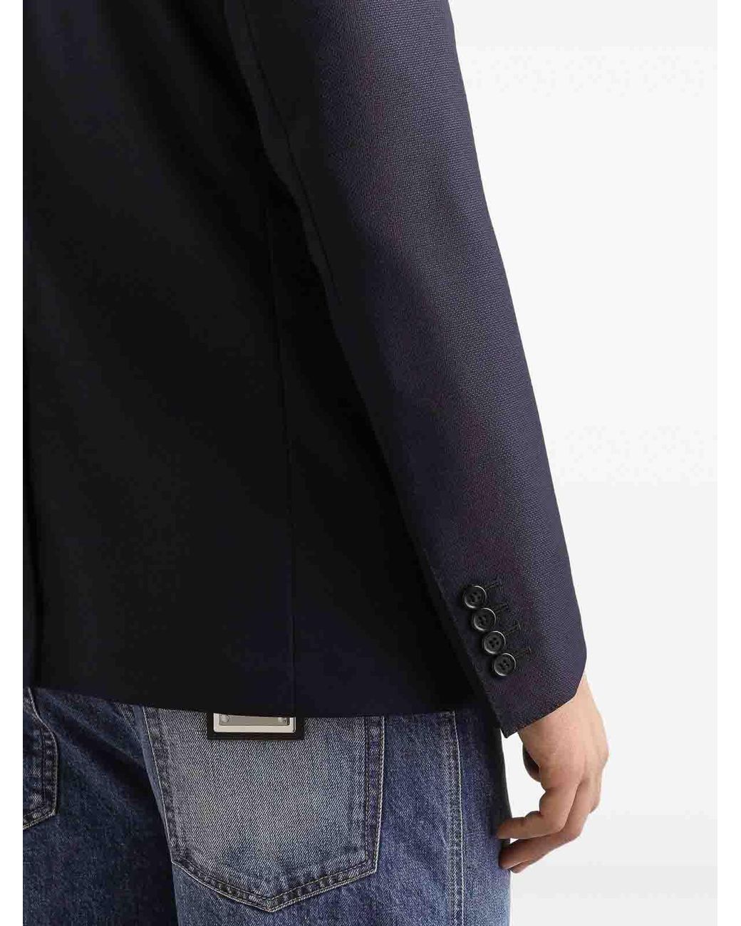 Dolce & Gabbana Blue Single-Breasted Taormina Blazer for men