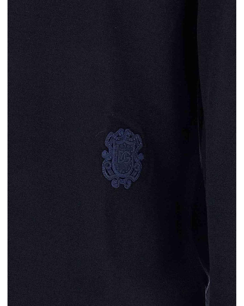 Dolce & Gabbana Blue Heraldic Coat Of Arms Sweater for men