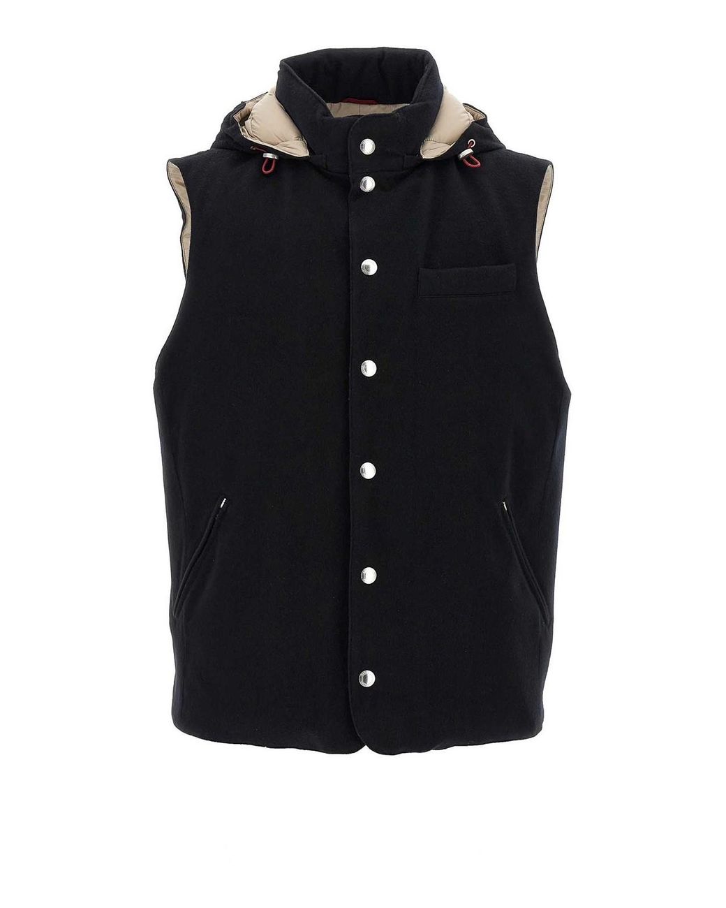 Brunello Cucinelli Blue Padded Wool Vest for men