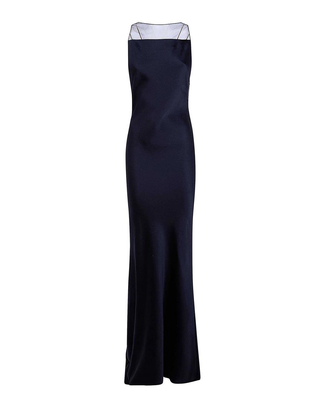 Maison Margiela Blue Satin Maxi Dress