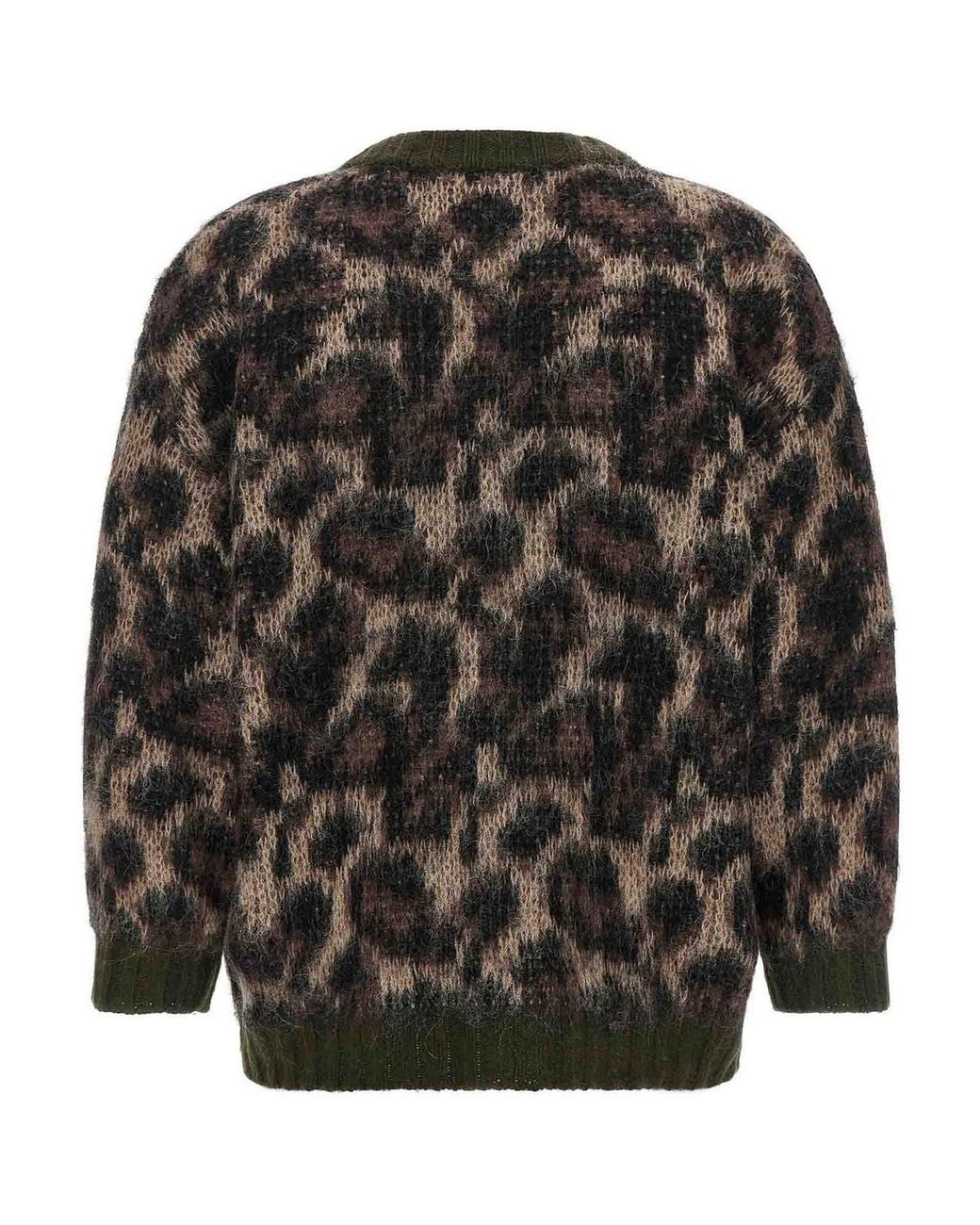 R13 Black Animal Print Cardigan