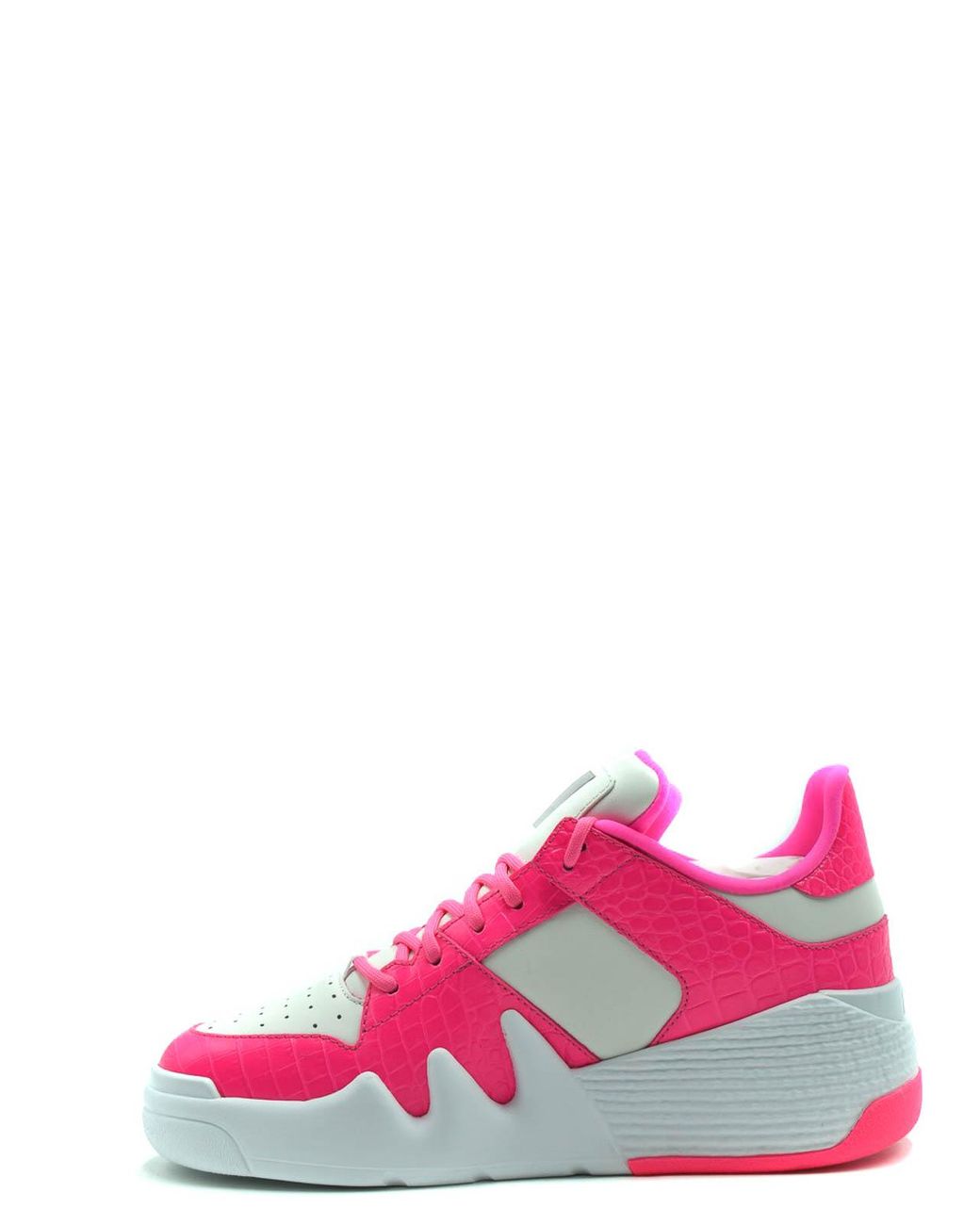 Giuseppe Zanotti Pink Low-Top Sneakers With Textured Leather