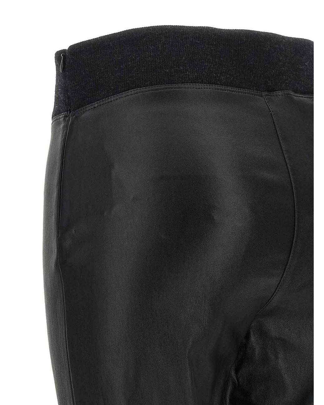 Brunello Cucinelli Black Stretch Nappa Leather Leggings