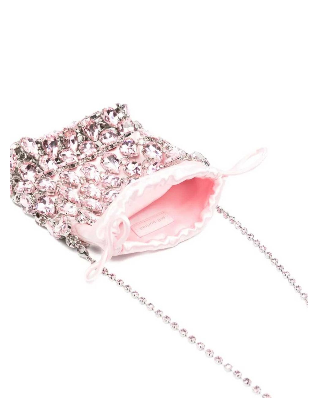 Self-Portrait Pink Crystal Chainmail Mini Bag