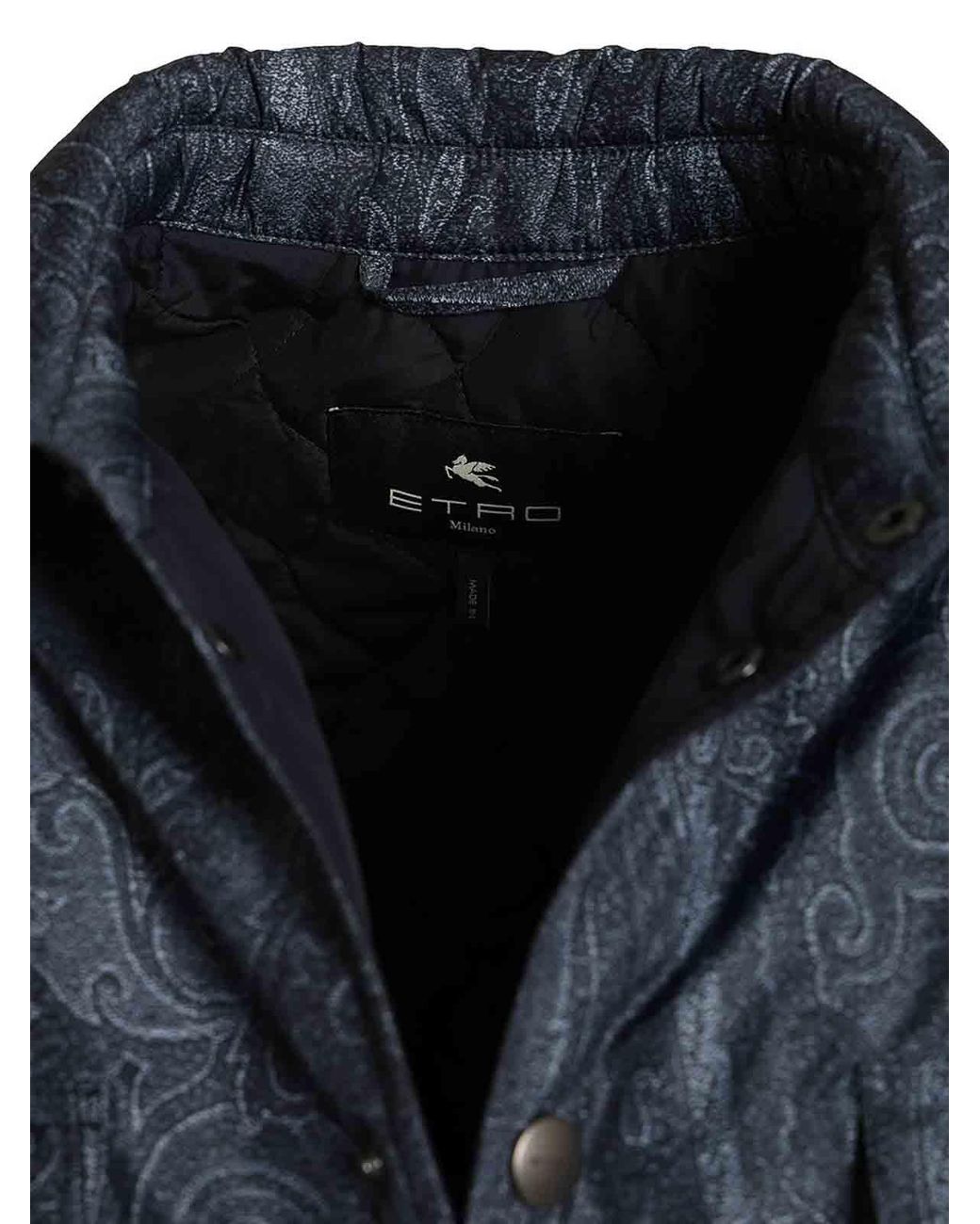 Etro Blue Paisley Decoration Overshirt for men