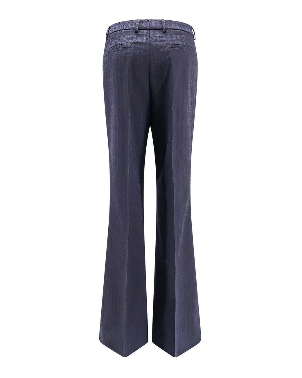 Etro Blue Wool Pants With Iconic Motif