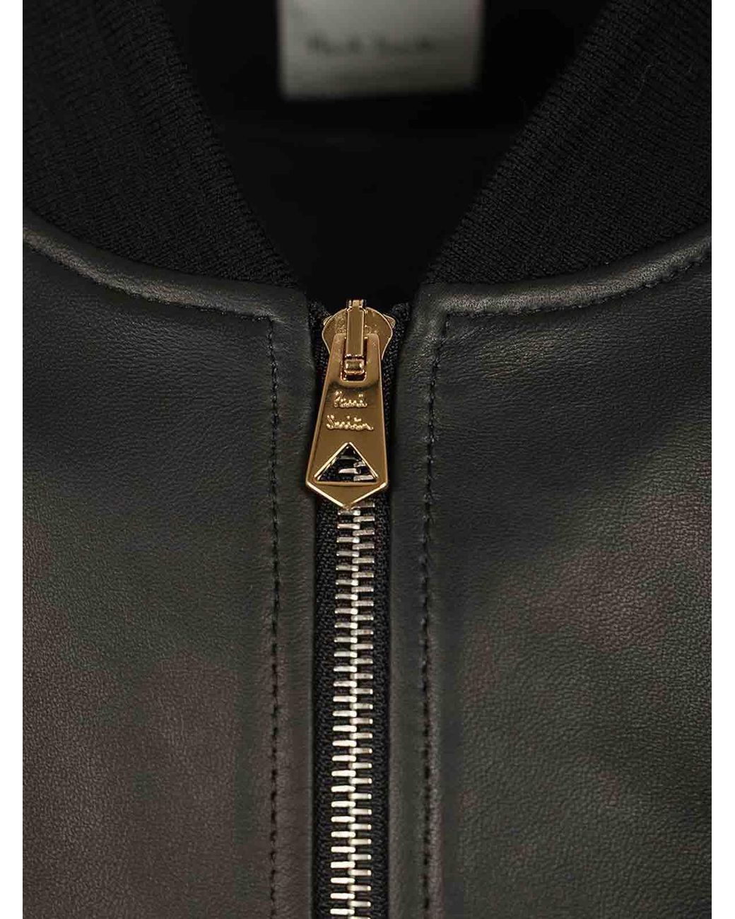 Paul Smith Black Lambskin Bomber Jacket for men