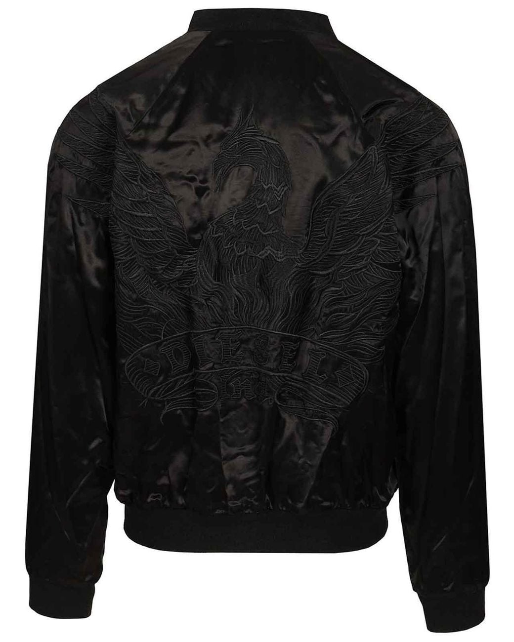 DIESEL Black Reversible Satin Bomber Jacket for men