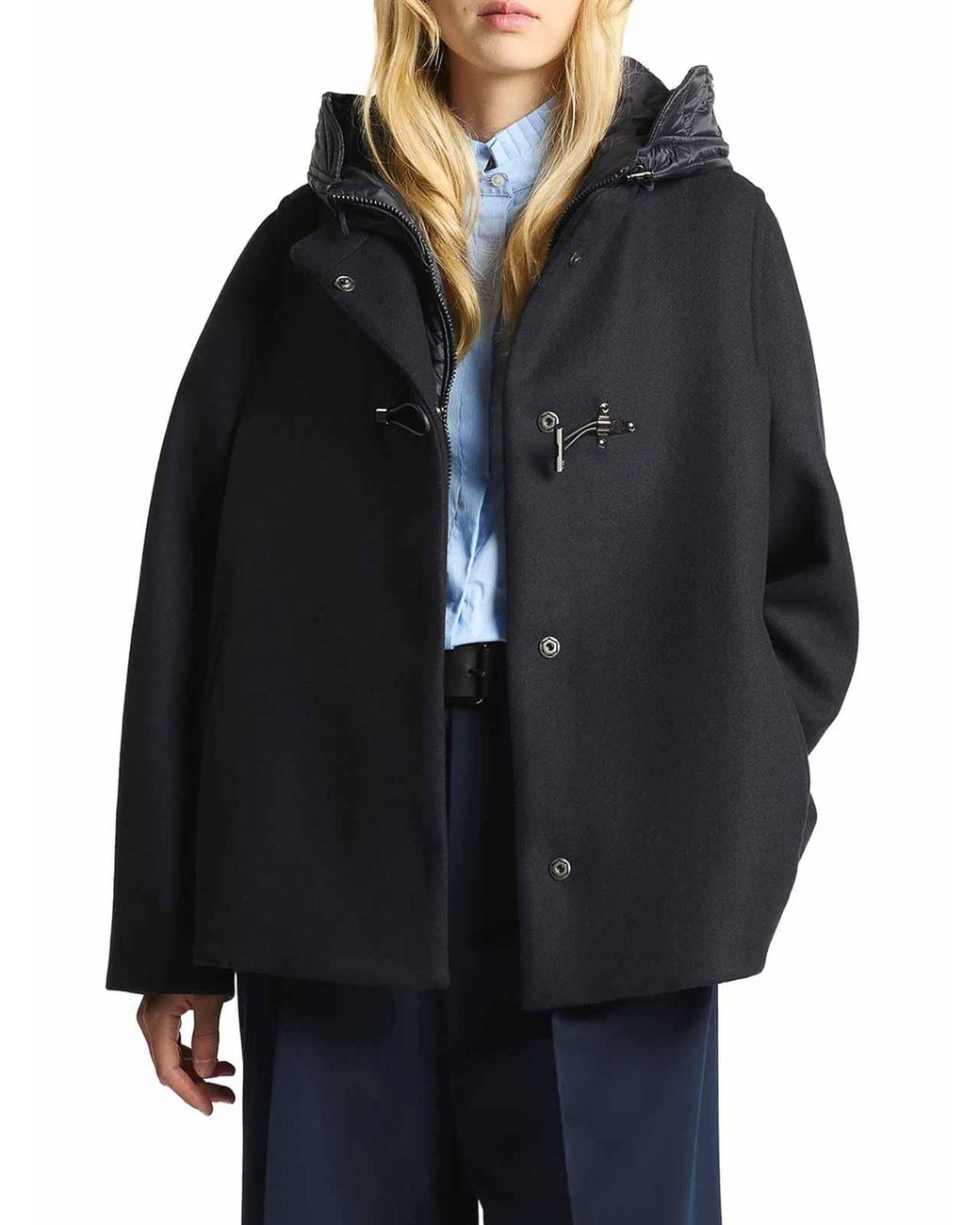Fay Blue Toggle Coat Cape
