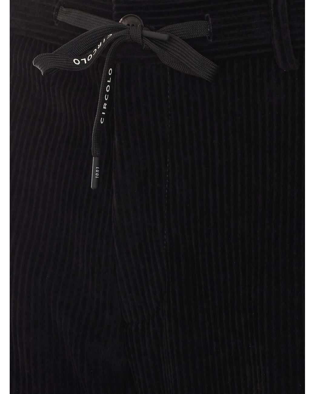 Circolo 1901 Black Velvet Pants for men