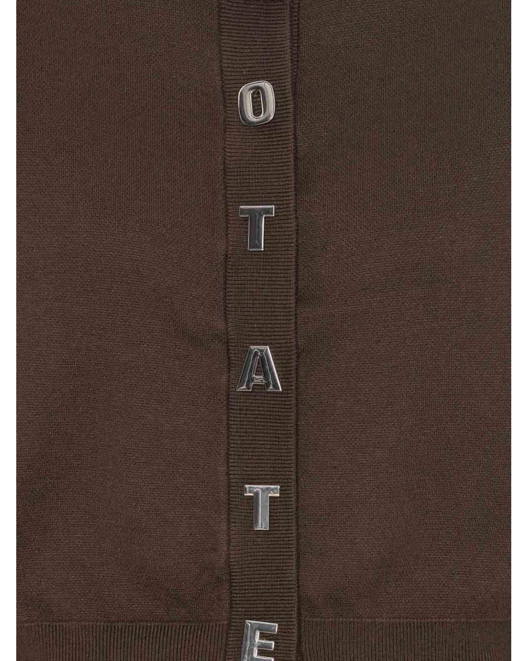 ROTATE BIRGER CHRISTENSEN Brown Firm Knit Cropped Cotton