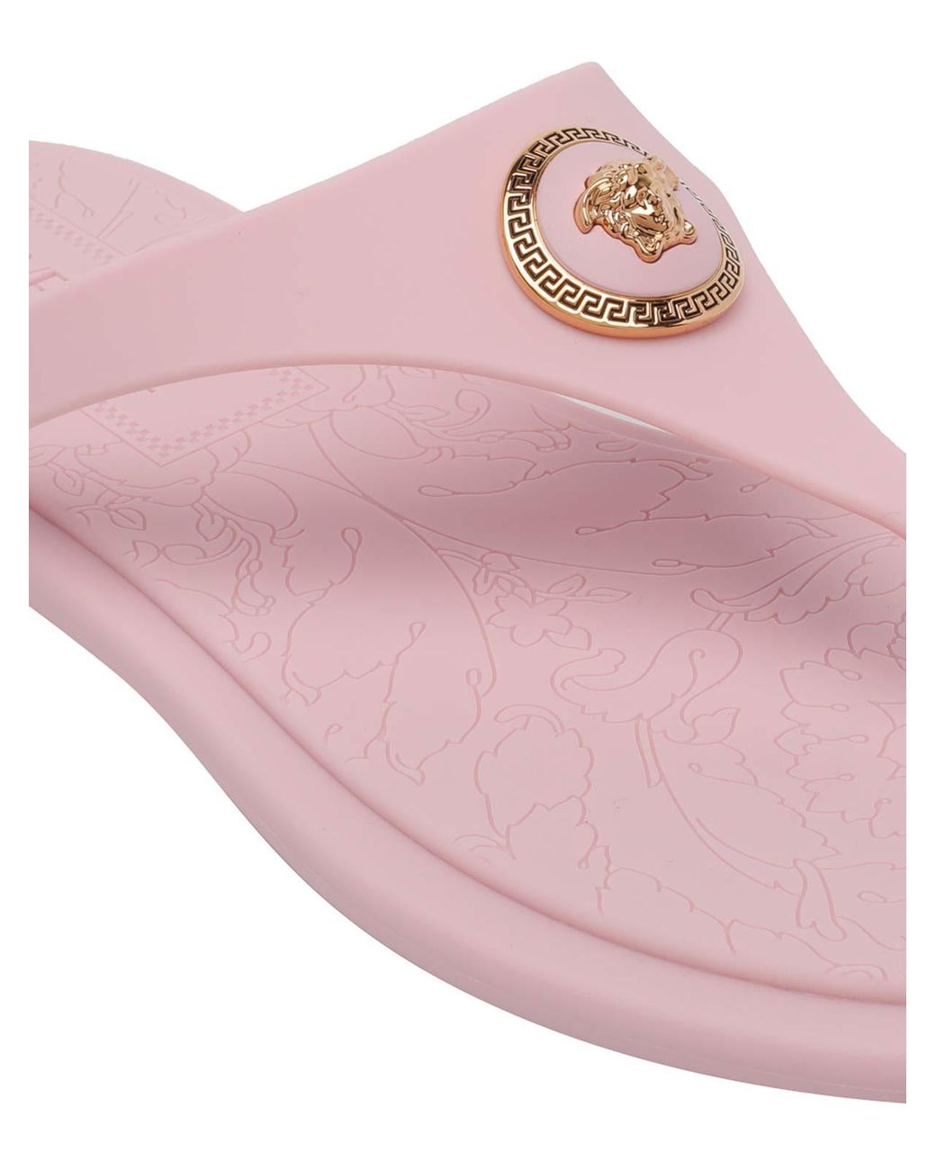 Versace Pink Alia Rubber Flat Sandals