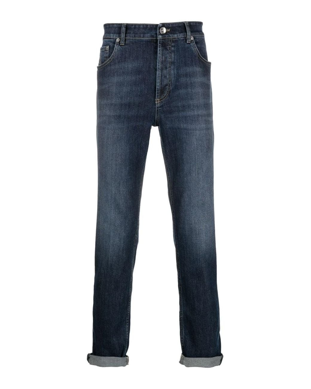 Brunello Cucinelli Blue Denim Pants for men