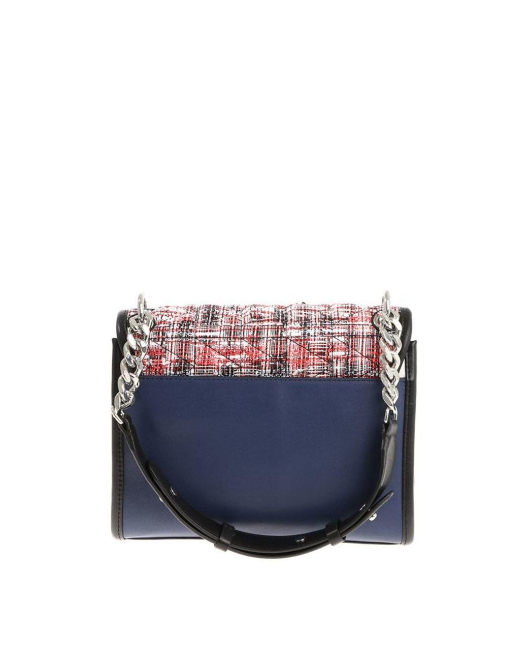 Karl Lagerfeld Red Leather Tweed Bag
