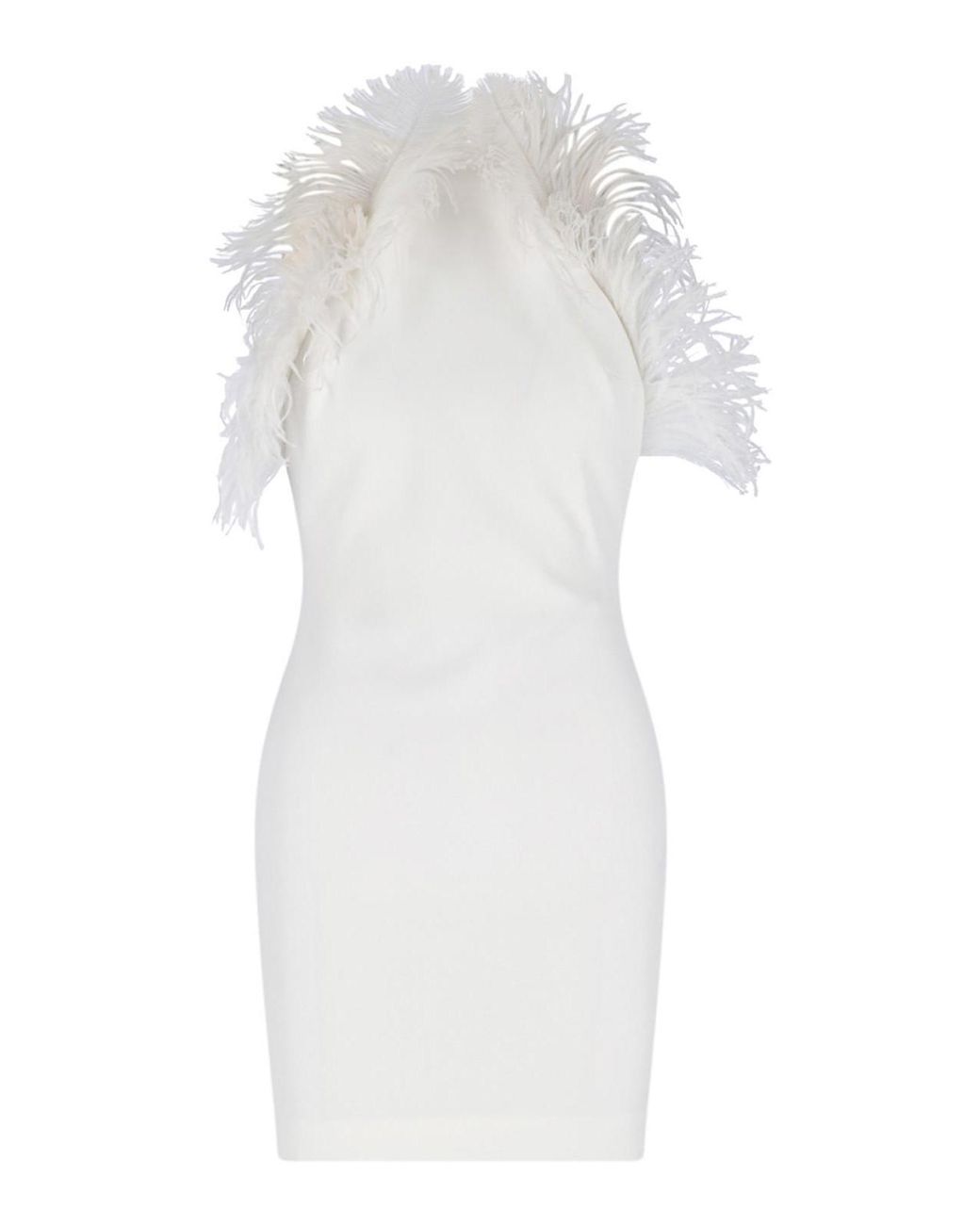 The Attico White Mini Feather Dress