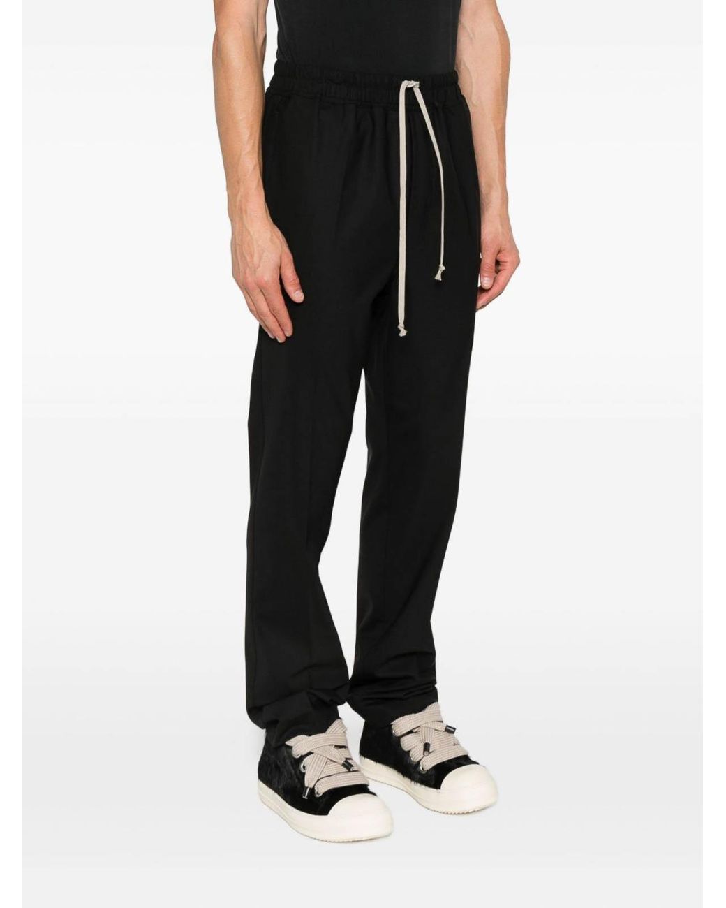 Rick Owens Black Pants With Drawstring for men