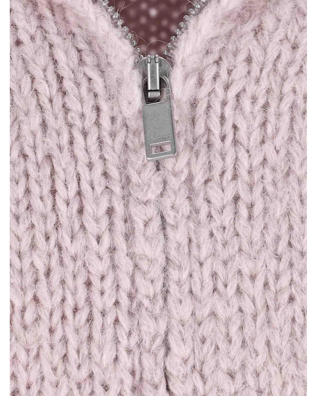 Jil Sander Pink Zip-Up Sweater for men