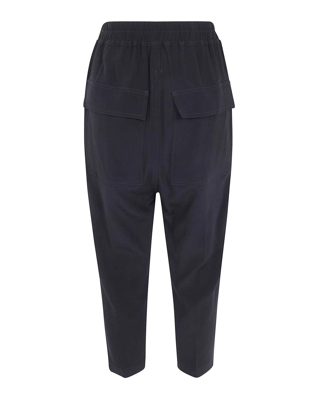 Rick Owens Blue Drawstring Astaires Cropped Trousers