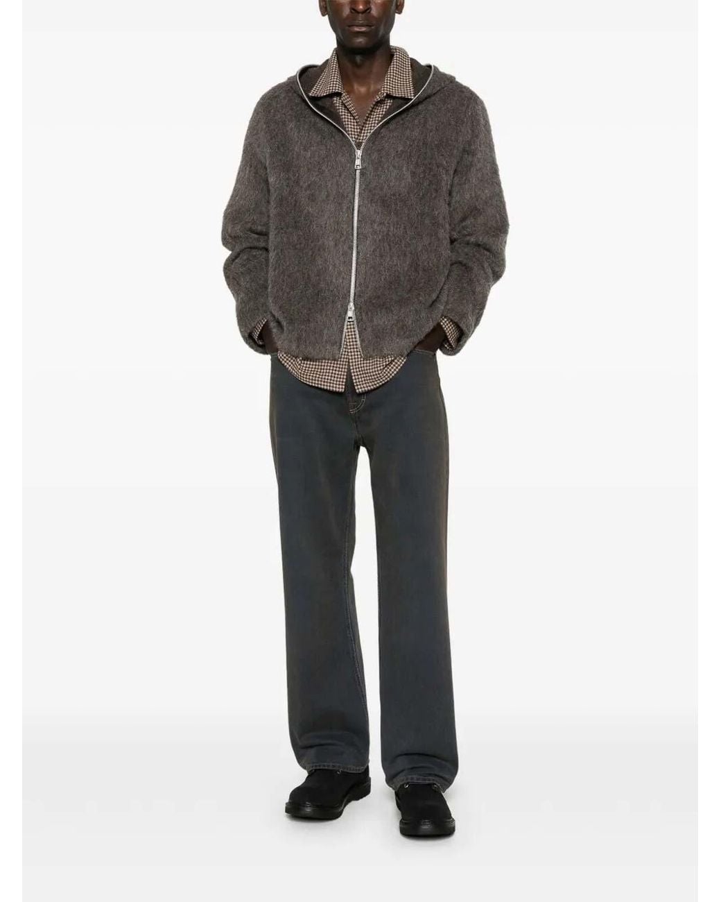Our Legacy Brown Full Zip Hood for men